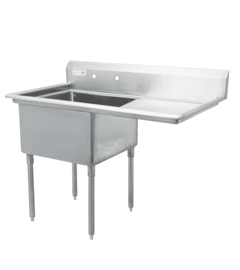 Single 18″x18″ Sink with Drainboard (Right or Left)