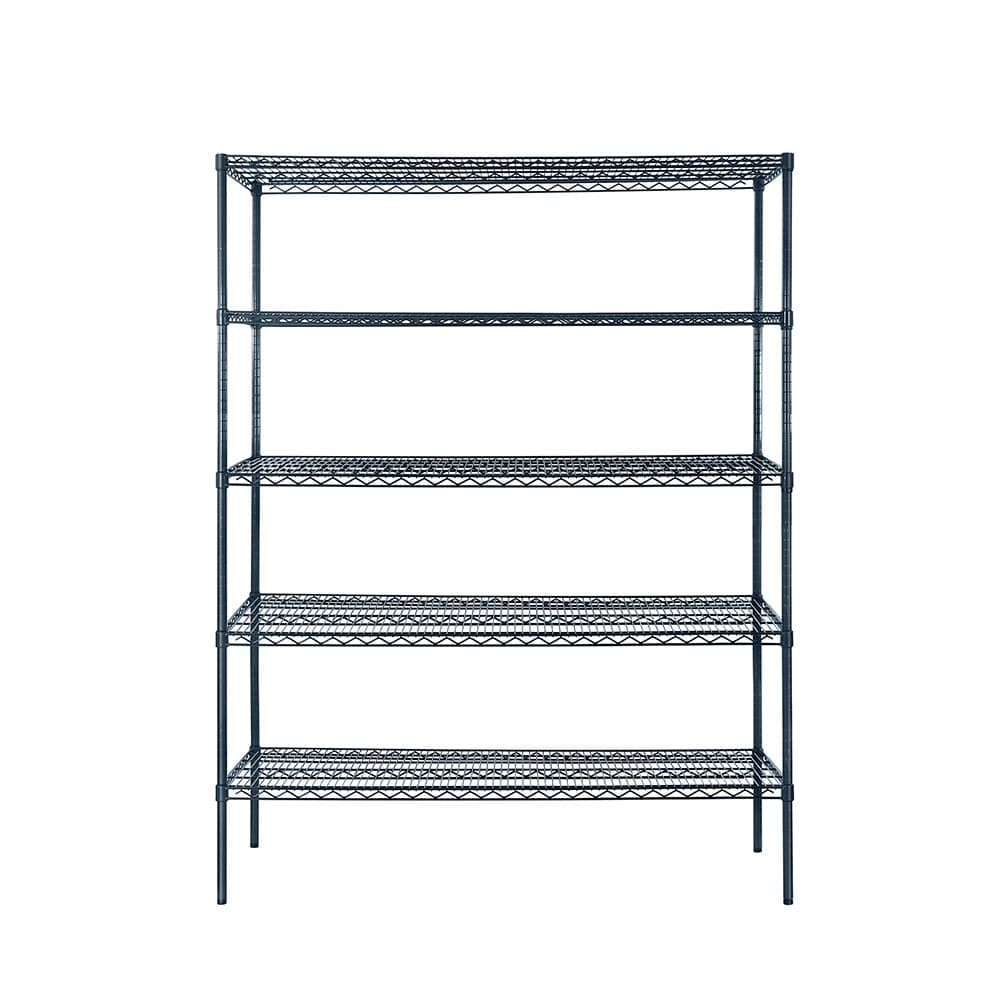 MWSSE182486 — Unité d’étagères métalliques époxy à 5 tablettes avec montants de 86″ (18″ x 24″), gris ardoise