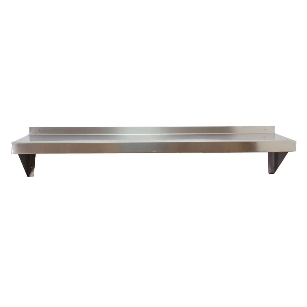 SSWS-1248 — Tablette murale en acier inoxydable 304, 12″ x 48″ x 10″, calibre 18