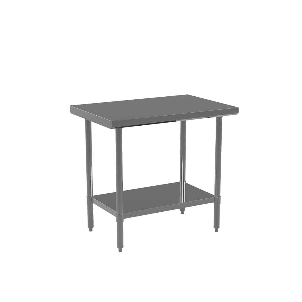 SSTW-2424 — Table de travail en acier inoxydable avec pattes, 24″ x 24″ x 34″ (calibre 18)