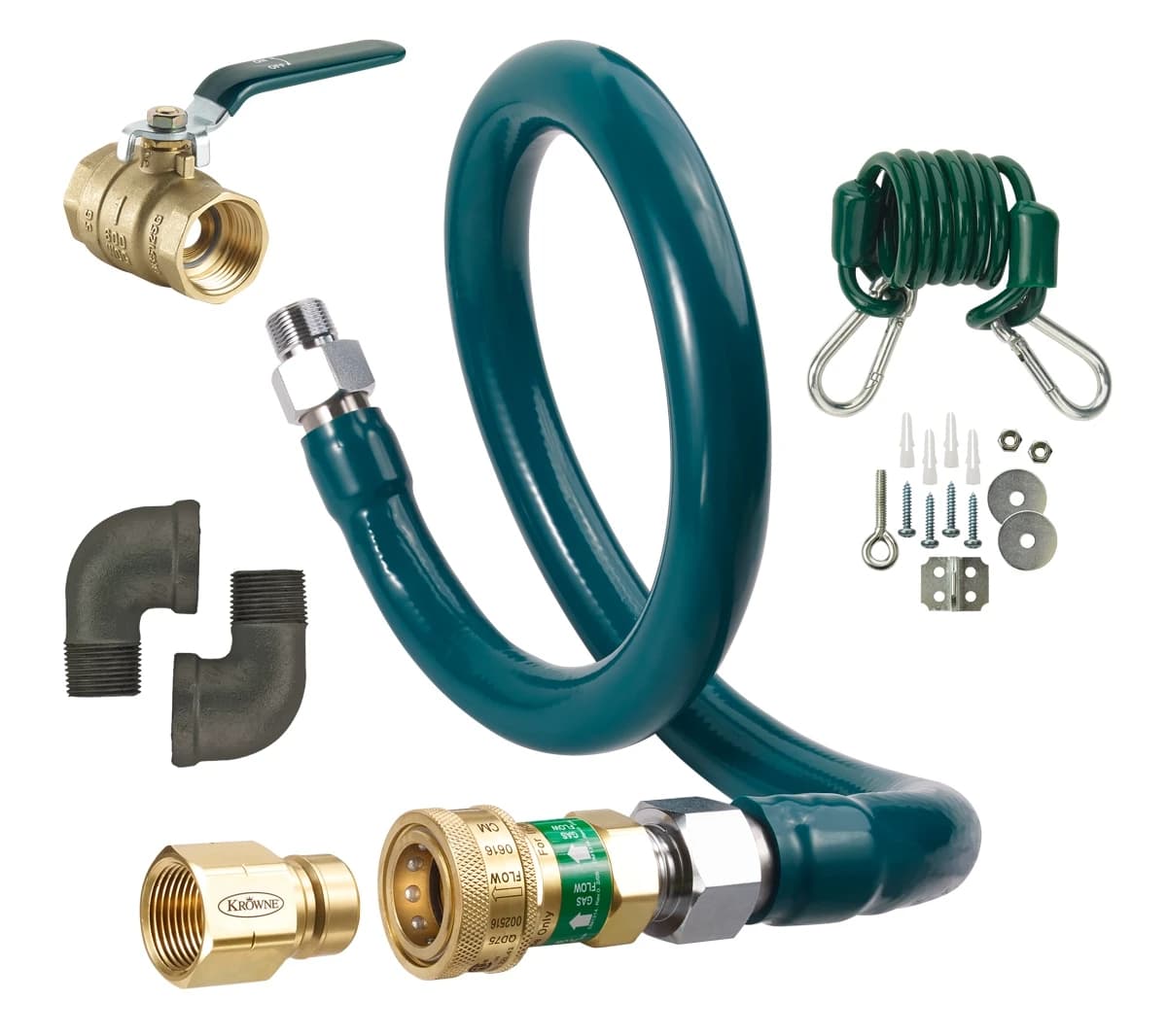 WA300001 – Ensemble de tuyau à gaz flexible, 3/4″ x 4 pi avec raccord rapide