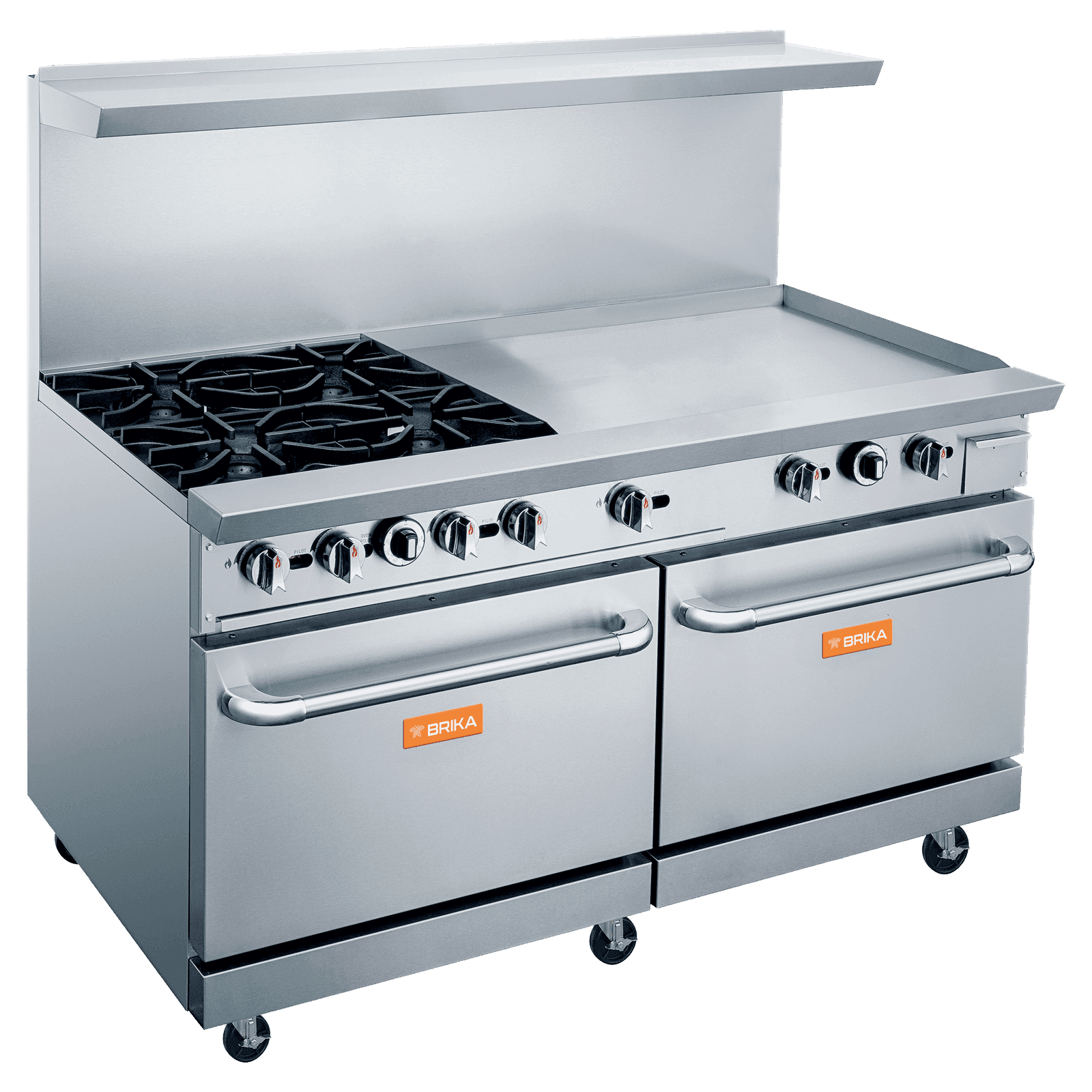 Brika 4 burner and 36″ griddle gas range