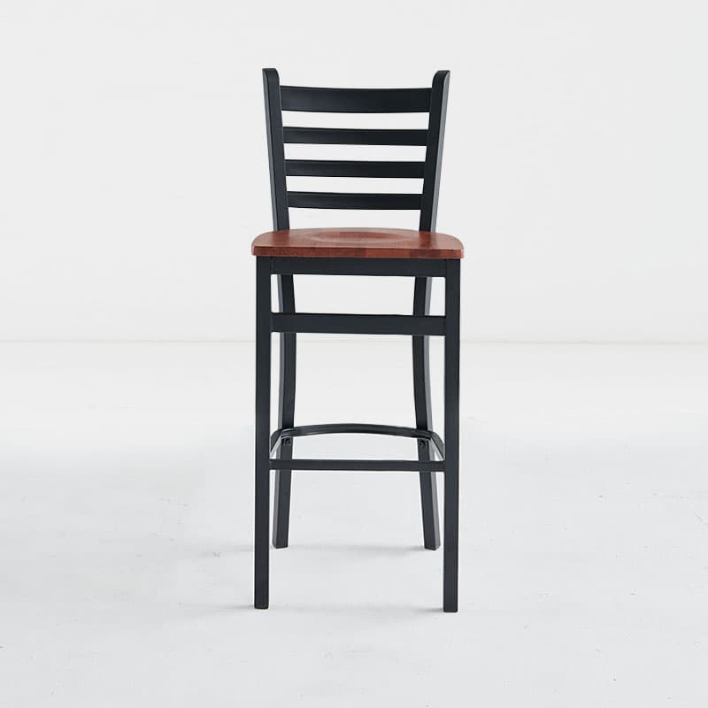 Bar stool with wood seat (B-59-BL-WS-WN)