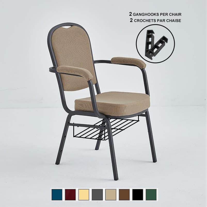 Church chair with upholstered arms (CCA-30)