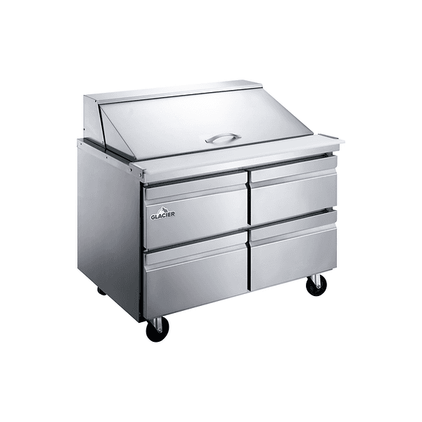 Glacier Table de préparation réfrigérée mega top de 48″ avec tiroirs