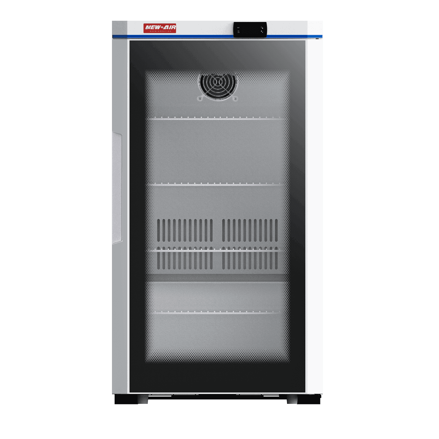 Countertop pharmaceutical merchandiser with glass door