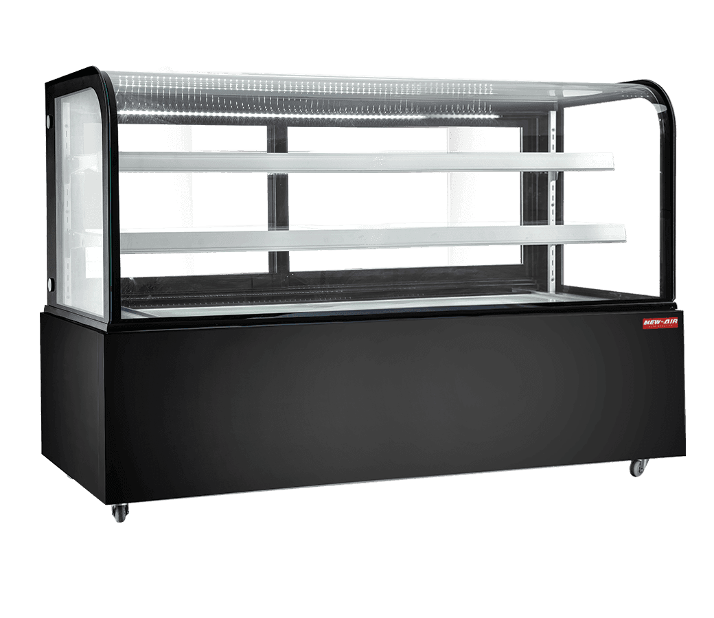 Curved glass refrigerated display 72″