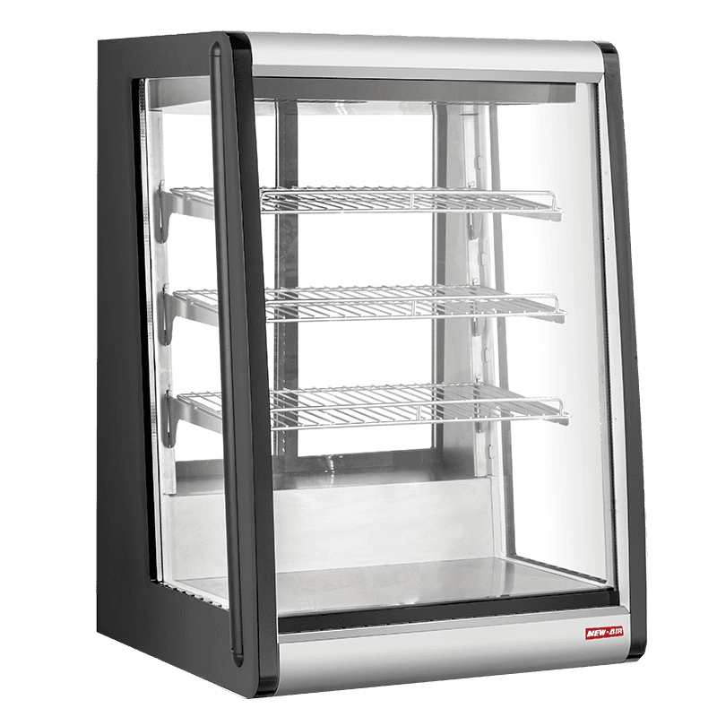 Heated square glass countertop display 24″