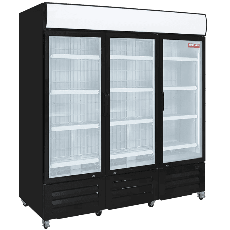 Réfrigérateur avec enseigne à portes vitrées 78″