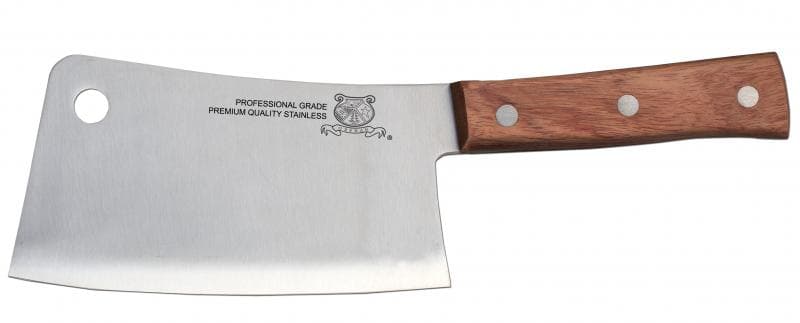 Omcan 10559 7" Cleaver with Wooden Handle