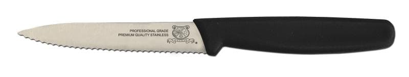 Omcan 11494 Couteau d’office dentelé de 4″ avec poignée noire en polypropylène