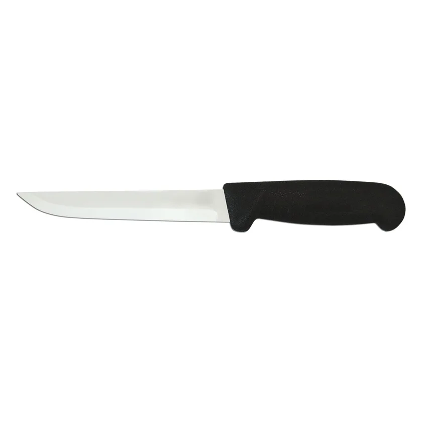 Omcan 11637 Couteau à désosser à lame droite de 6″ avec poignée noire en polypropylène