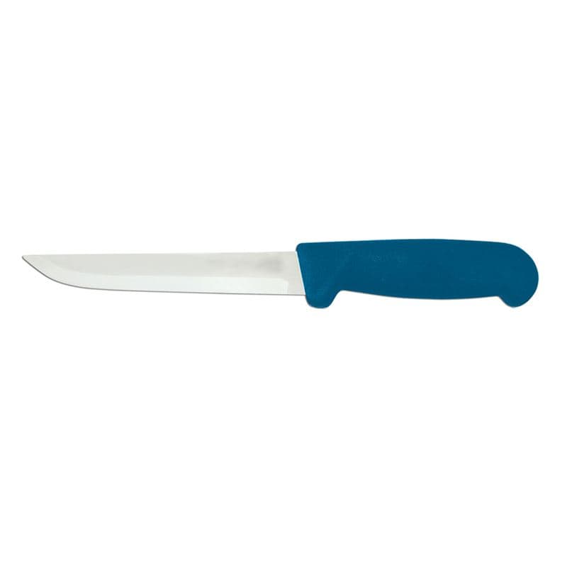 Omcan 11665 Couteau à désosser à lame droite de 6″ avec poignée bleue en polypropylène