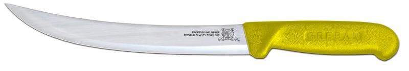 Omcan 12326 8" Breaking Knife with Yellow Polypropylene Handle