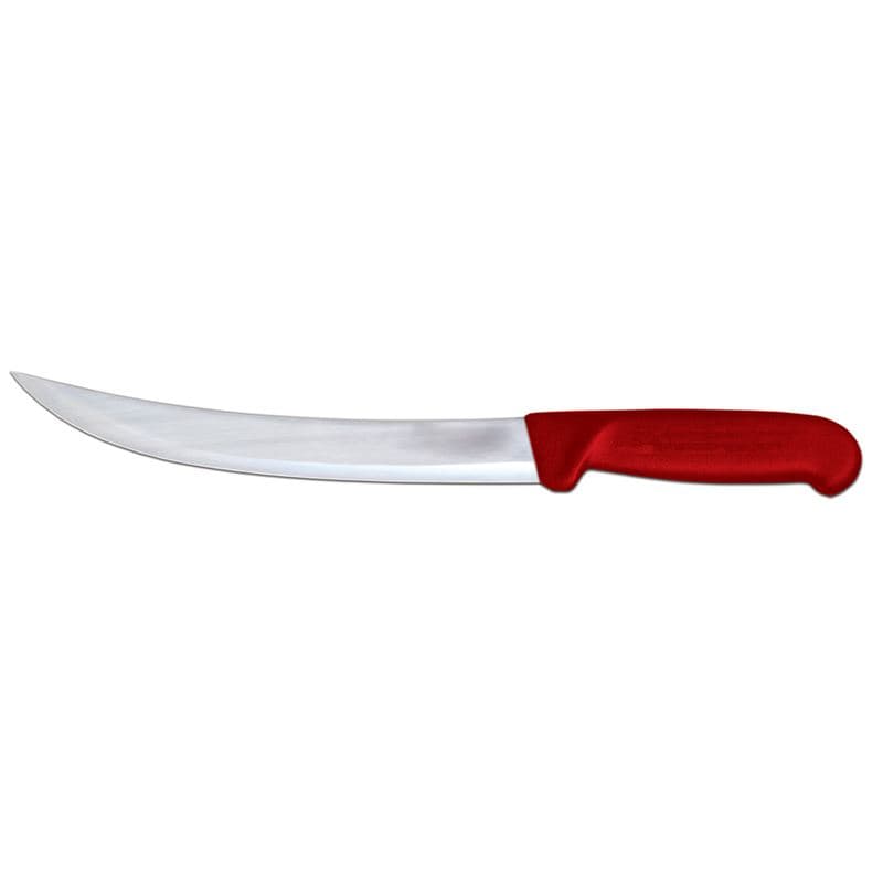 Omcan 12350 Couteau à dépecer de 10″ avec poignée rouge en polypropylène
