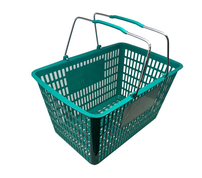 Omcan 13024 Panier d’épicerie vert en plastique et acier