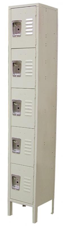 Omcan 13132 Casier en acier à 5 niveaux et 1 colonne – beige