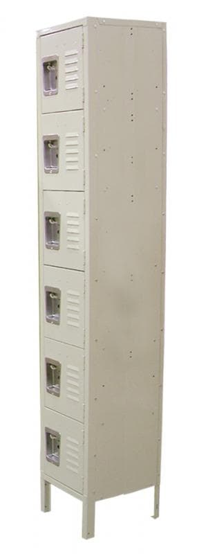 Omcan 13134 6 Tier, 1 Bank Steel Locker – Beige