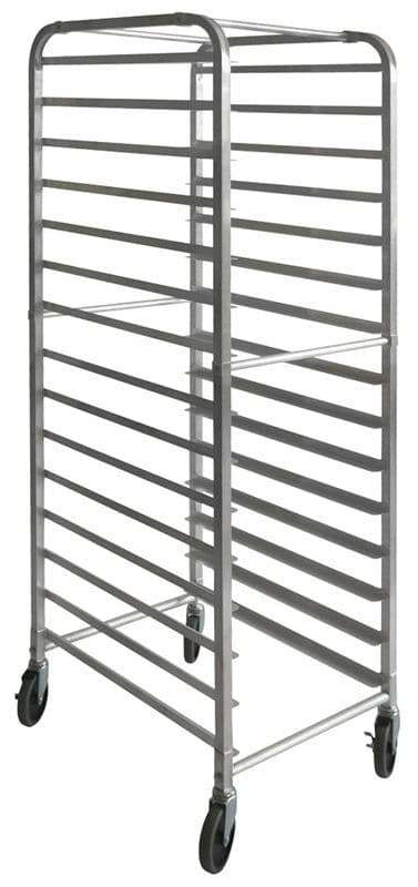 Omcan 13505 Chariot à plaques à pains en aluminium, dessus arrondi, 15 glissières, espacement de 4″