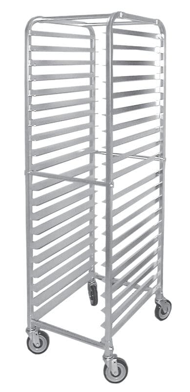 Omcan 13506 Chariot à plaques à pains en aluminium, dessus courbé, 20 glissières, espacement de 3″