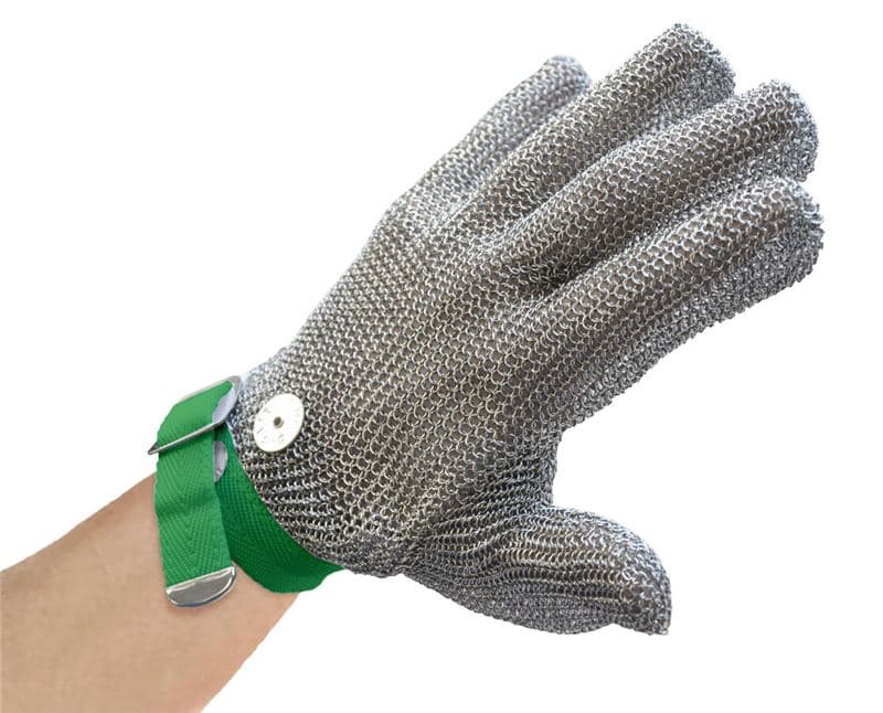 Omcan 13559 Extra Large Mesh Glove with Green Wrist Strap