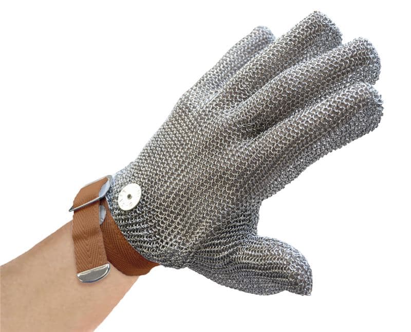 Omcan 13561 Extra Extra Large Mesh Glove with Brown Wrist Strap