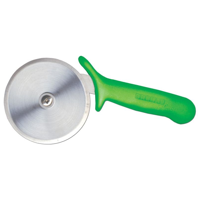 Omcan 18841 4" R-Style Pizza Cutter with Green Handle