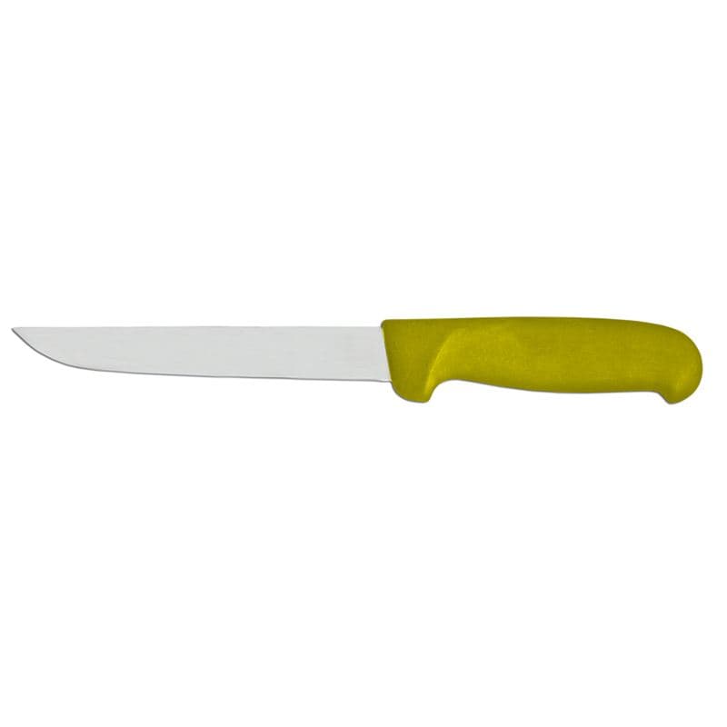 Omcan 23869 Couteau à désosser à lame droite de 6″ avec poignée jaune en super fibre