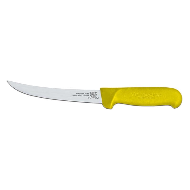 Omcan 23873 Couteau à désosser à lame courbe de 6″ avec poignée jaune en super fibre
