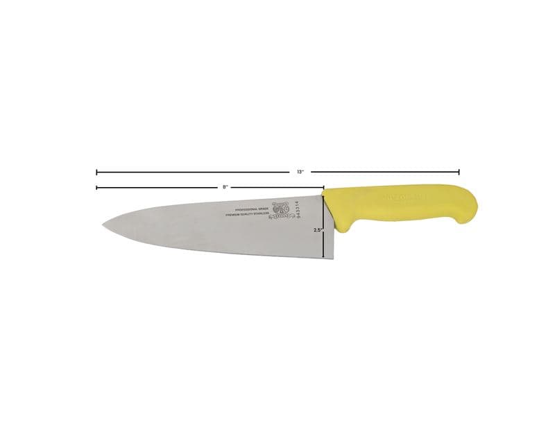 Omcan 23877 8" Medium Cook Knife with Yellow Super Fiber Handle