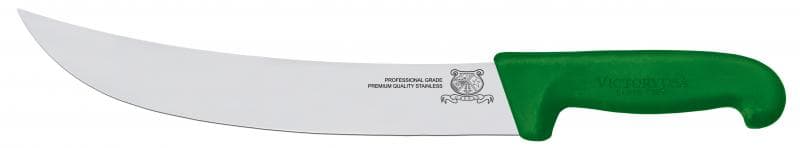 Omcan 23883 Couteau à steak de boucher de 10″ avec poignée verte en super fibre