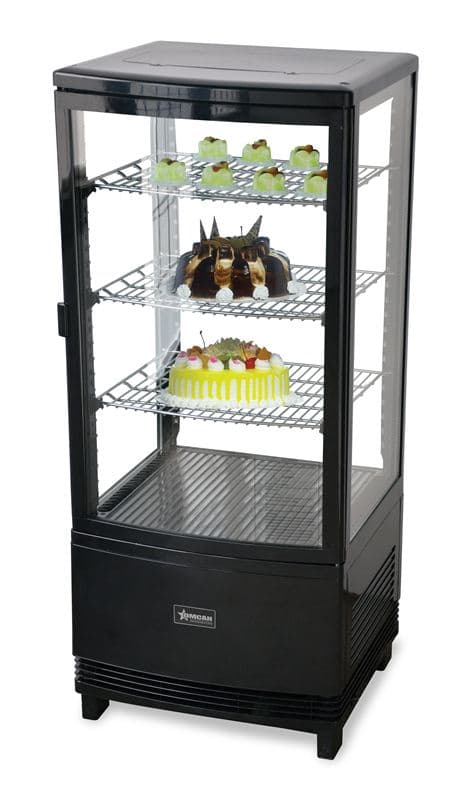 Omcan 25826 17" Three (3) Shelf Countertop Refrigerated Display Case, 2.80 cu.ft (78 L), Black