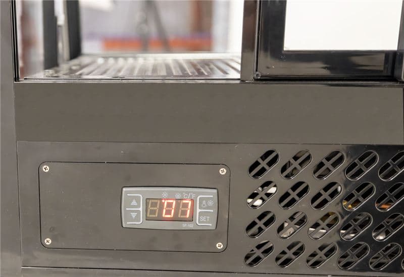 Omcan 27155 27” Two (2) Shelf Countertop Refrigerated Display, 3.5cu.ft. (100L), Black