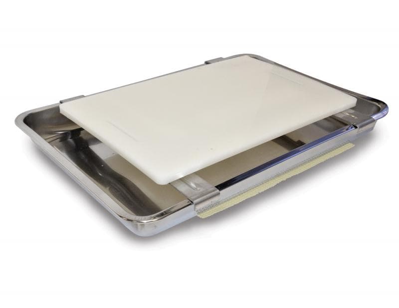 Omcan 28355 Planche à découper / à filets de 15,4″ x 10,2″ avec lèchefrite en acier inoxydable