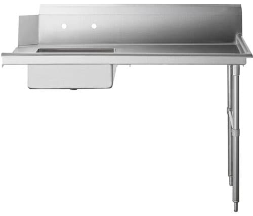 Omcan 28485 48" Soiled Dish Table 18-Gauge with Sink - Drainboard on Right