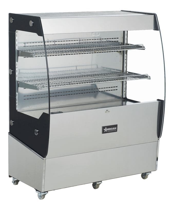 Omcan 31809 39″ Two (2) Shelf Grab-and-Go Open Refrigerated Floor Self-Serve Display Case, 7 cu.ft. (200 L), Stainless steel