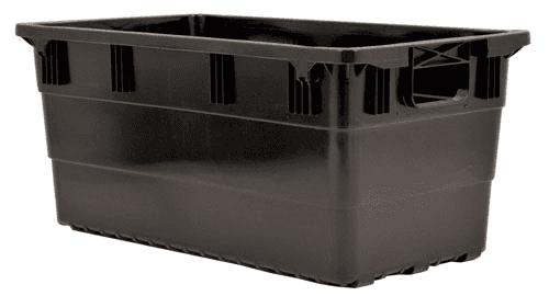 Omcan 39052 28″ x 15″ x 12 1/2″ Black Polyethylene Bus Box with Open Handles