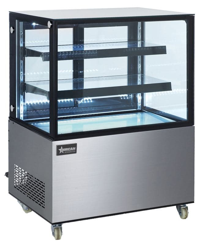 Omcan 39540 Vitrine réfrigérée sur pied de 48″ à deux (2) tablettes et bord carré, 13 pi³ (370 L)