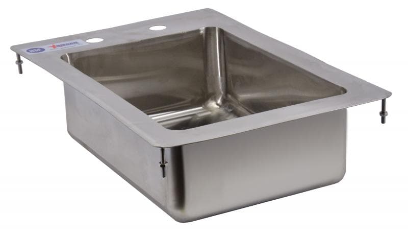 Omcan 39779 Évier encastré simple en acier inoxydable de 10″ x 14″ x 5″ avec dessus plat