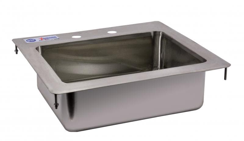 Omcan 39781 Évier encastré simple en acier inoxydable de 14″ x 10″ x 5″ avec dessus plat