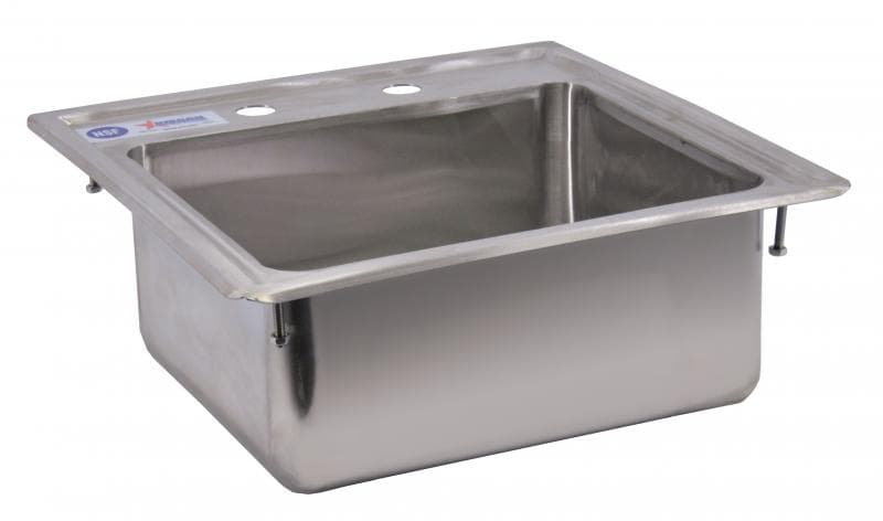 Omcan 39784 Évier encastré simple en acier inoxydable de 12.5″ x 10.25″ x 5.5″ à bord autoportant