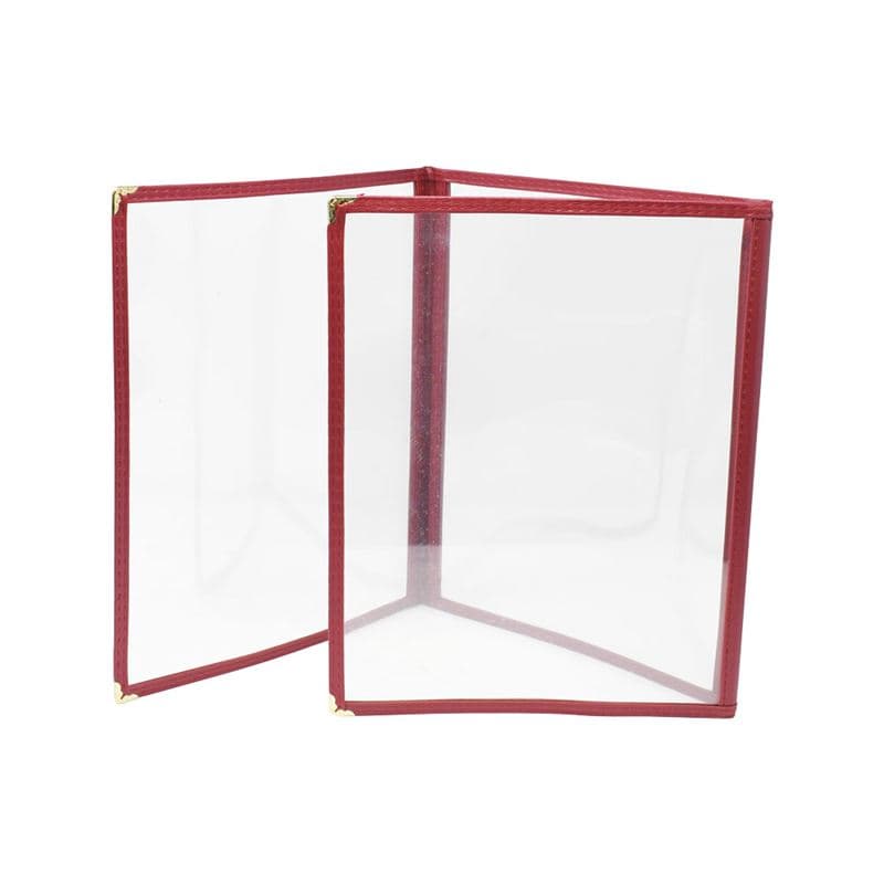 Omcan 39800 9 1/2″ x 11 3/4″ Red Triple-Fold Menu Holder
