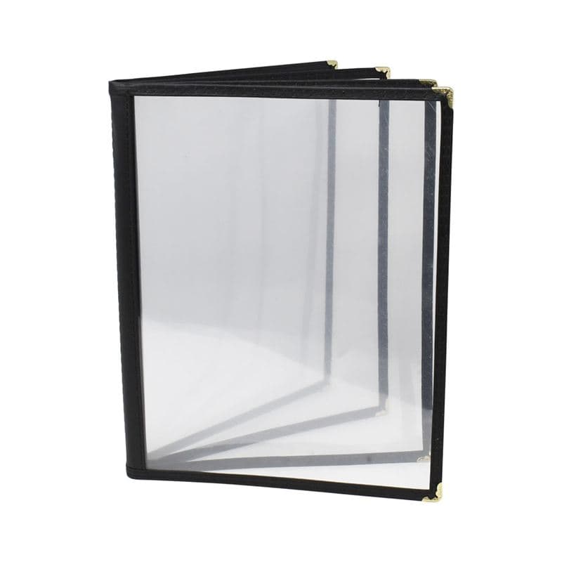Omcan 39806 Porte-menu noir à quatre pages de 9 1/2″ x 11 3/4″