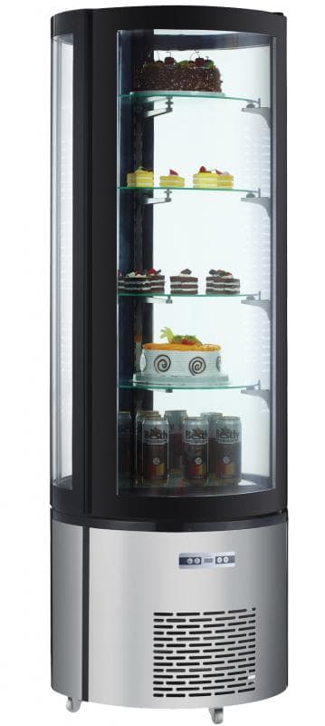 Omcan 40440 27″ Four (4) Shelf Circular Floor Refrigerated Showcase, 14.1 cu.ft. (400 L)