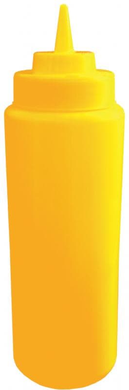Omcan 40471 Bouteille souple à condiments de 24 oz, moutarde jaune – sans BPA