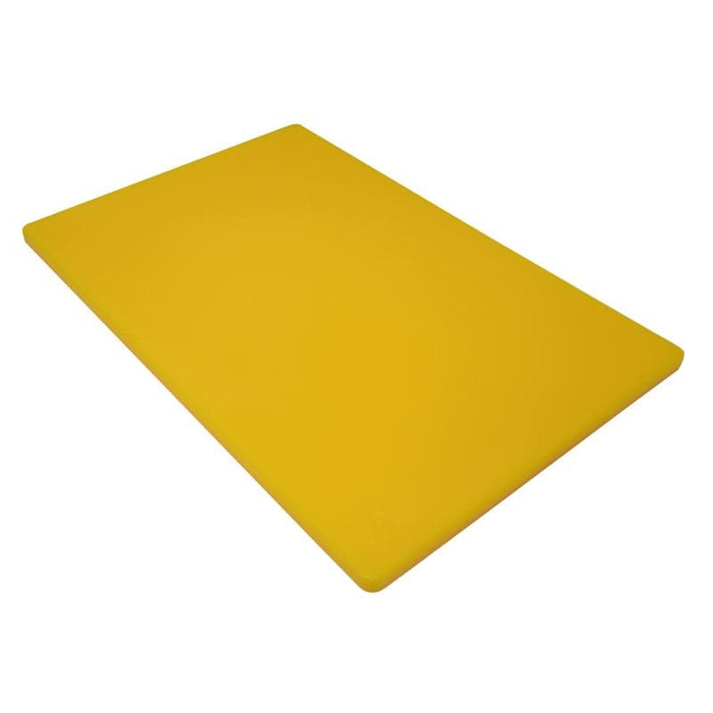 Omcan 41201 Planche à découper rigide en polyéthylène jaune de 12″ x 18″ x 1/2″