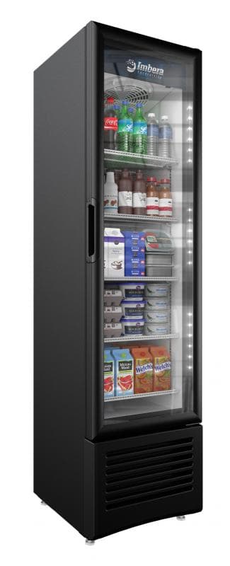 Omcan 41215 Réfrigérateur Imbera de 19″ à une (1) porte vitrée, 7,7 pi³ (218 L), noir