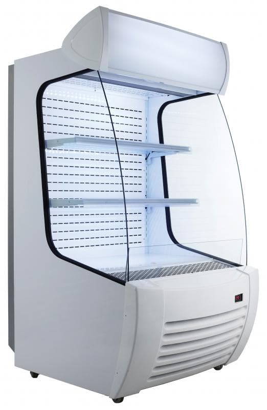 Omcan 41465 Vitrine réfrigérée ouverte sur pied de 34″ à deux (2) tablettes, 12,7 pi³ (360 L), blanc