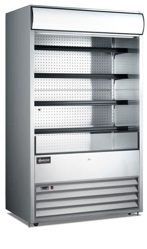 Omcan 41469 48″ Four (4) Shelf Grab-and-Go Open Refrigerated Floor Self-Serve Display Case, 24.7 cu.ft. (700 L), Stainless Steel