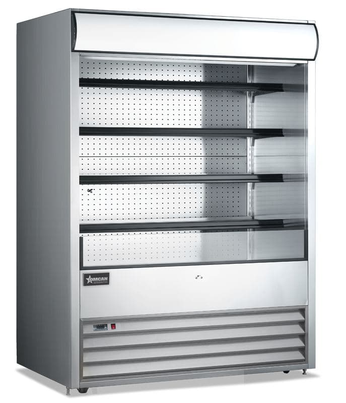 Omcan 43460 72″ Four (4) Shelf Grab-and-Go Open Refrigerated Floor Self-Serve Display Case, 37 cu.ft. (1048 L), Stainless Steel